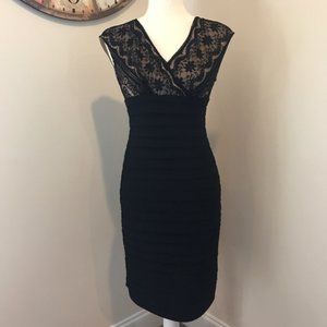 Adrianna Papell Black Fitted Dress - SZ 4